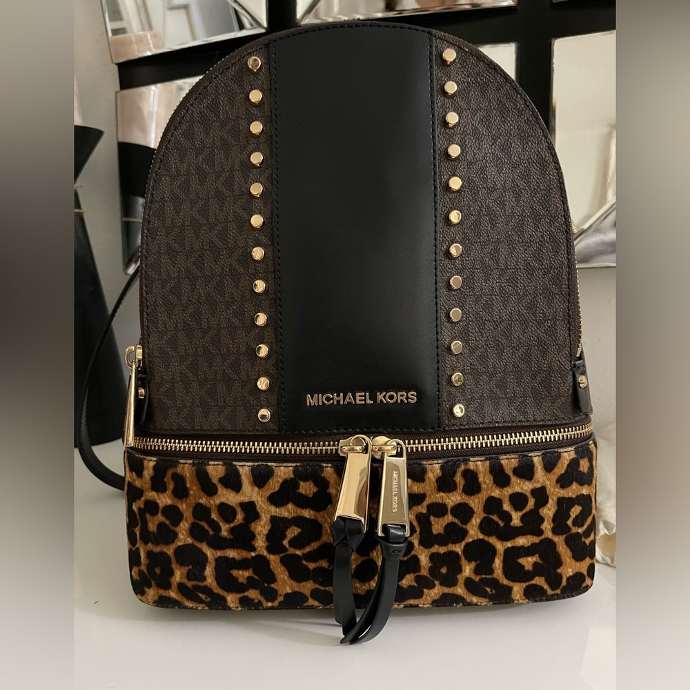 Michael kors backpack animal print